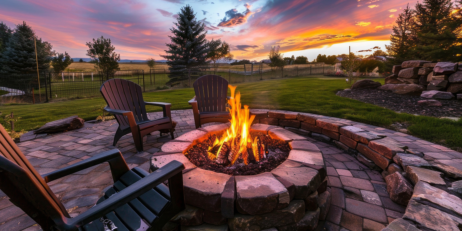 firepit in a backyard